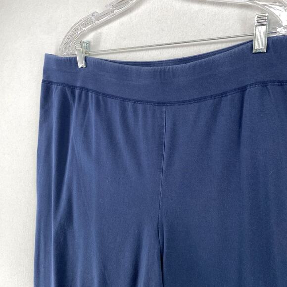 EILEEN FISHER Pants 3X Stretch Organic Cotton Jersey Wide Crop Pull On Blue USA - Picture 2 of 12